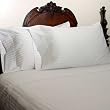 ELEGANCE 1000 Thread Count Bed Sheet Set Egyptian Cotton Sateen Stripe White (Queen)