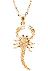 Gold Plated Crystal Moving Tale Scorpion Necklace