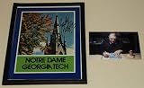 NOTRE DAME FRAMED FOOTBALL COVER SIGNED BY RUDY RUETTIGER