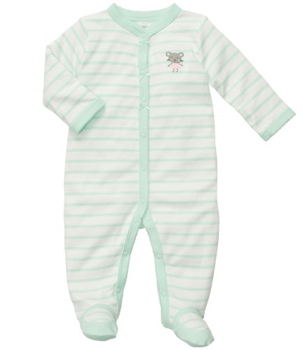 Carter's Striped Footie - Mint Mouse-3 Months