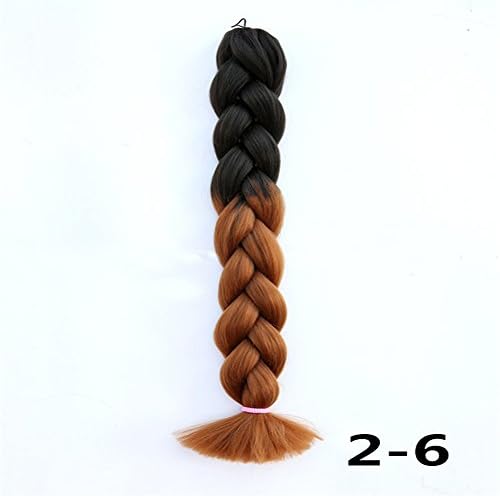 Angelbabyhair 1Pcs/lot Kanekalon High Temperature Fiber Synthetic Jumbo Braiding Hair Multi color 24inch color2-6
