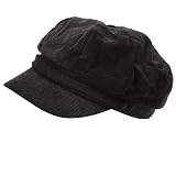 Corduroy Newsboy Caps-Black