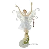 Ballerina Jewelry Stand Butterfly Wing 12 Inches White