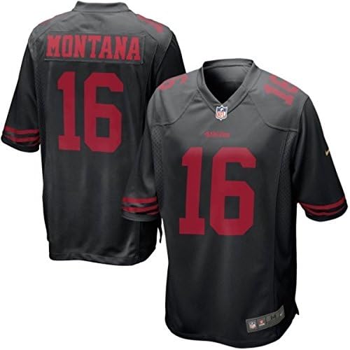 Dngohson Charm Men's JMontana_SF49ers #16 On-field Game Jersey,Black (XXX-Large)