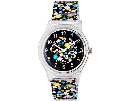 Ppmart Willis for Mini Floral Print Student's Round Dial Analog Wrist Watch