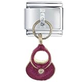 Purse Red Italian Charms Bracelet Link