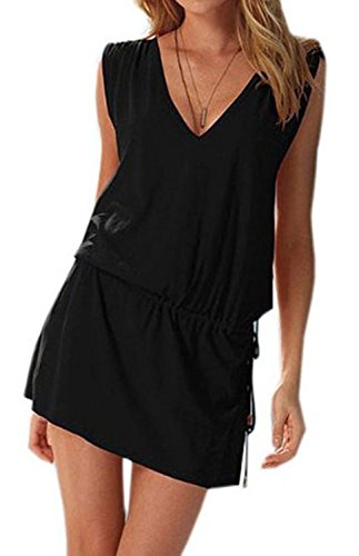 TopTie V-neck Beach Dress - Zebra Printed