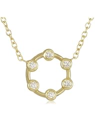 Suzy Landa 18k Yellow Gold Small Knife-Edge Circle Diamond Pendant Necklace