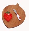 Out of the Woods of Oregon Strawberry Shaped Board with Strawberry Dipping Bowl and Spreader