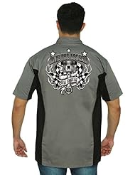 Apparel: Mens Mechanic Work Shirt Live The Legend Full Throttle GREY/BLACK (XXL)