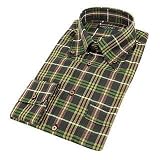 Forzieri Dark Green Plaid Button Down Cotton Dress Shirt