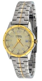 Fossil #AM4136 Women's Analog Gold Dial Watch