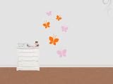 from wandtattooshop.eu Wall art sticker butterfly - set of 3 --81-light brown