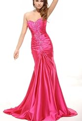 Crystal Floor Length Charmeuse Mermaid Evening Dress/Prom Dress 