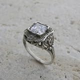 14k Antique Style Floral Engraved Ring or Ring Setting