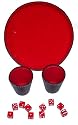 2 Dice Tally Cups, Dice Pan & 10 Dice - Free Shipping