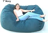 7' Xx-large Navy Sac Foof Bean Bag Chair Love Seat