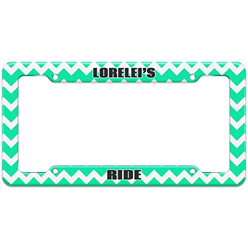 Teal Chevrons License Plate Frame Ride Names Female Lo-Lu - Lorelei