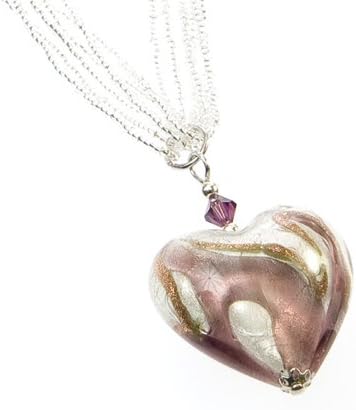 Murano Glass Collier "Burano" amethist-silver