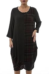 Plus Size Checkered Print Wool  Dress