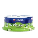 Verbatim 95155 700 MB 4x-12x 80 Minute Silver Rewritable Disc CD-RW, 25 Disc Spindle