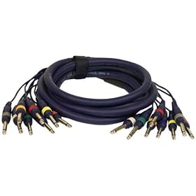 PYLE-PRO PPSN814 - 10 Ft. 8 Channel Unbalanced 1/4'' Male to 1/4'' Male Snake Cable