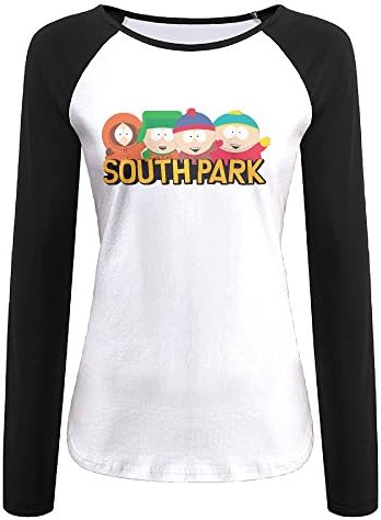 Womens South Park Cartoon Roles Raglan Long Sleeve Baseball Jersey Cotton Large