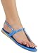 Cool Casual Trendy Cute Patent Slip-On Thong with Ankle Strap from Hot Fash Shoes - VANILLA Turquoise