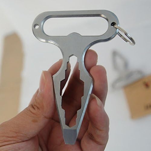 Almer 2 Pack Steel EDC Self Defense Spikes Multi Hand Tool Wrench Screwdriver Bottle Opener(1017)