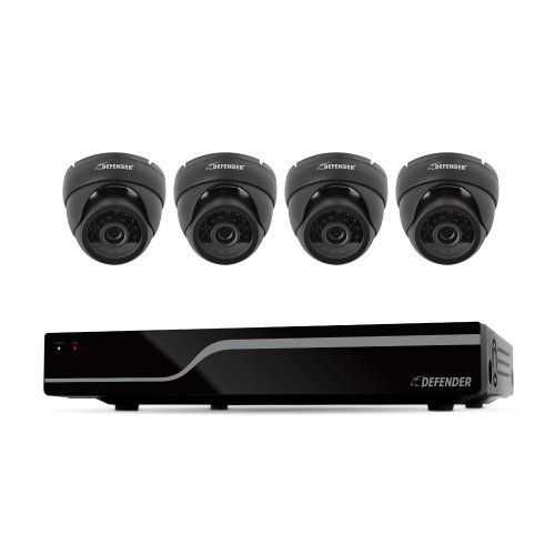 Defender Sentinel 8CH 500GB Smart Security DVR Including 4 Ultra Hi-Res Indoor/Outdoor Cameras with 65ft Night Vision,21062