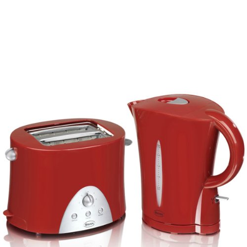 Red kettle & toaster sets Home