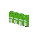 Storacell PowerPax CR123 Battery Caddy, Glow-in-the Dark Moonshine, 4-Pack