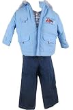 B T Kids Baby Boys Baby Blue Jacket Pant Set with Matching Shirt