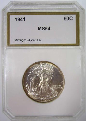 1941 Liberty Walking Silver Half Dollar Graded MS64 by PCI