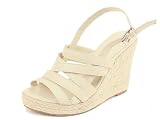 41nf%2BzvOfzL. SL160  Reneeze BEST 1 Womens High Heels Platforms Wedge Slingbacks Sandals   Beige