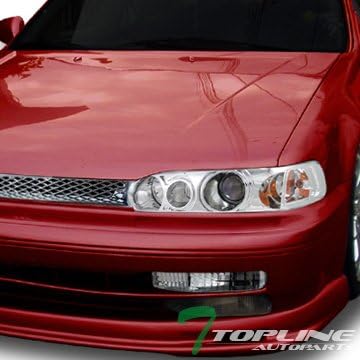 JDM CHROME PROJECTOR HEADLIGHTS+T-R MESH HOOD GRILL GRILLE ABS 1990-1993 ACCORD