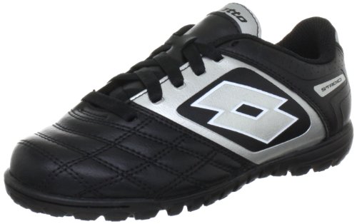 Lotto Sport STADIO POTEN.II 700 TF JR Q1319, Chaussures de football garçon - Noir (noir/argent) - V.1, 38 EU