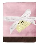 JoJo Designs Designer Super Soft Satin Blanket - Pink and Brown Chenille