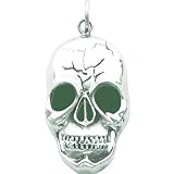 Sterling Silver Skull Pendant Charm Gothic Jewelry