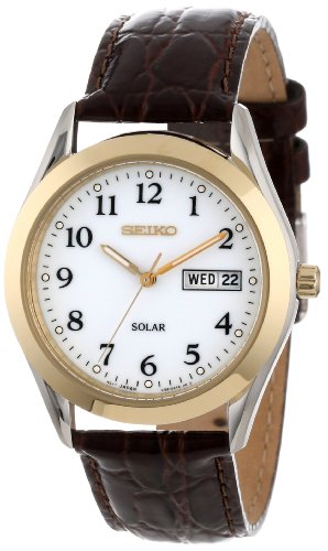 Seiko Men's SNE056 Solar Strap White Dial Watch Seiko Men's SNE056 Solar Strap White Dial Watch