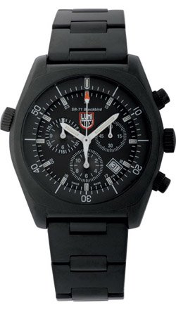 Luminox Black SR-71 Blackbird Men's Chronograph Alarm Watch - Black Dial - Black PVD Plated Stainless Steel Bracelet - 9062
