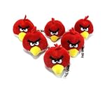 Angry Birds Plush- Fuzzy Pencil Toppers - Set of 6 Red Birds