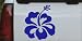6in X 5.3in Blue -- Hibiscus Flower Car Window Wall Laptop Decal Sticker