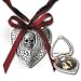The Reliquary Heart Locket Pendant Necklace with Red Bow and Skull Design