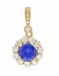 14K Yellow Gold Tanzanite and Diamond Pendant -- LIFETIME WARRANTY