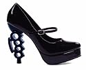 550-Fugitive Platform Mary Jane Pump With Black Brass Knuckle Heel High Heel Shoes
