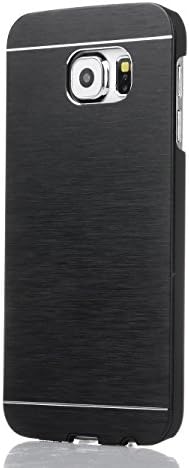 Tat2 - Galaxy S6 Case Black Aluminum and Soft Silicone Protection - Slim Fit S6 Case - Stylish and Cool Galaxy S6 Cases with Dual Layer Protection - Resistant Non Slip Case and Firm Grip for Your Samsung Galaxy - Get It Now!! - For Samsung Galaxy S6 (Black)
