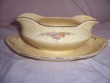Homer Laughlin Gravy Boat Attached Underplate Sauce Bowl Circa 1900 Virginia Rose