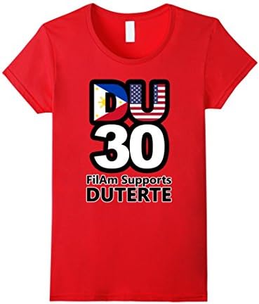 Women's FilAm DU30 T-Shirts -  Duterte for President Small Red