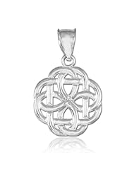 10k White Gold Triquetra Celtic Trinity Charm Pendant